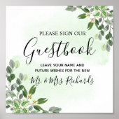 Eukalyptus Greenery Succulent Wedding Gästebuch (Vorne)