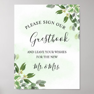 Eukalyptus Greenery Succulent Wedding Gästebuch