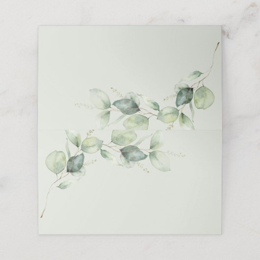 Eukalyptus Greenery Succulent Wedding Platzkarte (Außenseite Aufgefaltet)