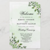 Eukalyptus Greenery Succulent Wedding Programs (Vorne/Hinten)