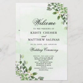 Eukalyptus Greenery Succulent Wedding Programs