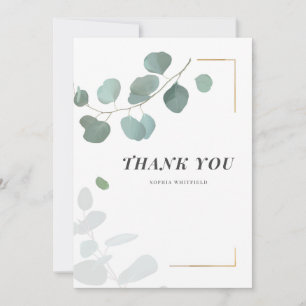 Eukalyptus Greenery Succulents Gold Frame Dankeskarte