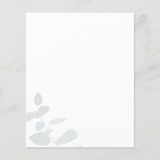 Eukalyptus Greenery Sukkulentes Brautparty (Rückseite)