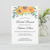 Eukalyptus Greenery Sunflower Bridal Brunch Einladung (Stehend Vorderseite)