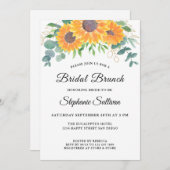 Eukalyptus Greenery Sunflower Bridal Brunch Einladung (Vorne/Hinten)