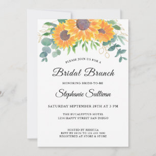 Eukalyptus Greenery Sunflower Bridal Brunch Einladung