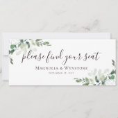 Eukalyptus Greenery Table Header Card Einladung (Vorderseite)