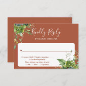 Eukalyptus Greenery Terracotta Wedding RSVP Karte (Vorne/Hinten)