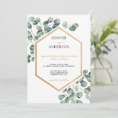 Eukalyptus Greenery Theme Wedding Einladung (Stehend Vorderseite)