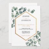 Eukalyptus Greenery Theme Wedding Einladung (Vorne/Hinten)