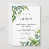 Eukalyptus Greenery Theme Wedding Einladung (Vorderseite)