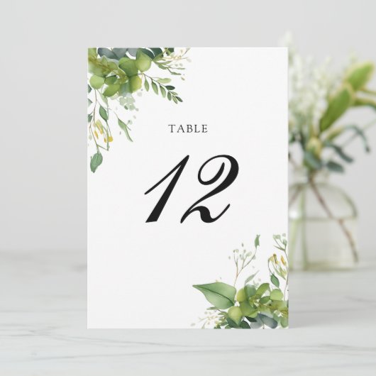 Eukalyptus Greenery Tischnummer (Stehend Vorderseite)