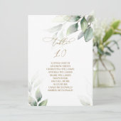 Eukalyptus Greenery Tischnummer 10 Sitzplan (Stehend Vorderseite)