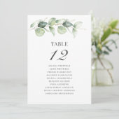 Eukalyptus Greenery Tischnummer 12 Seating Chart (Stehend Vorderseite)