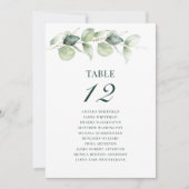 Eukalyptus Greenery Tischnummer 12 Seating Chart (Vorderseite)