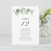 Eukalyptus Greenery Tischnummer 12 Seating Chart (Stehend Vorderseite)