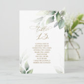 Eukalyptus Greenery Tischnummer 13 Seating Chart (Stehend Vorderseite)