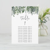 Eukalyptus Greenery Tischnummer 1 Sitzplan (Stehend Vorderseite)