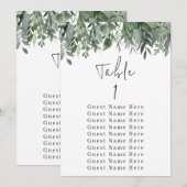 Eukalyptus Greenery Tischnummer 1 Sitzplan (Vorne/Hinten)
