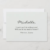 Eukalyptus Greenery Trauzeugin Einladung (Rückseite)