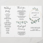 Eukalyptus Greenery Tri-Fold Wedding Program Flyer (Vorne)