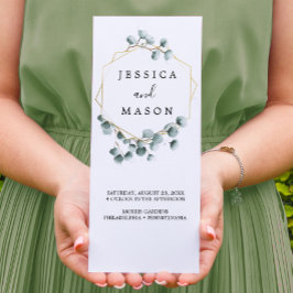 Eukalyptus Greenery Tri-Fold Wedding Program Flyer