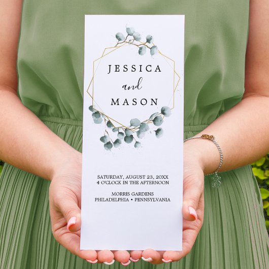 Eukalyptus Greenery Tri-Fold Wedding Program Flyer