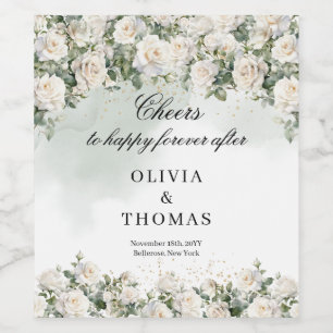 Eukalyptus Greenery und Gold Weinetikett