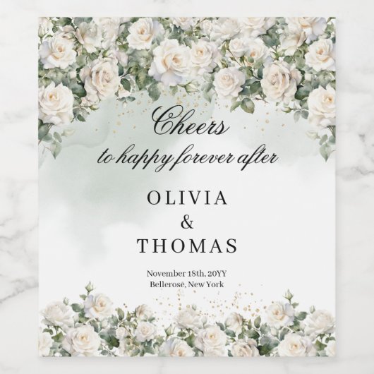 Eukalyptus Greenery und Gold Weinetikett (Einzelnes Label)