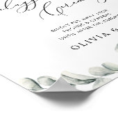 Eukalyptus Greenery Unplugged Wedding Zeremony Poster (Ecke)