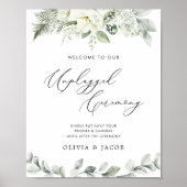 Eukalyptus Greenery Unplugged Wedding Zeremony Poster (Vorne)