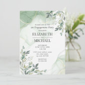 Eukalyptus Greenery Verlobung Einladung (Stehend Vorderseite)