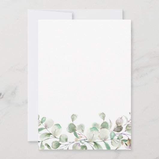 Eukalyptus Greenery Virtual Brautparty Einladung (Rückseite)