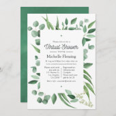 Eukalyptus Greenery Virtual Shower Einladung (Vorne/Hinten)