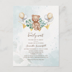 Eukalyptus Greenery Wasserfarbe Blush Kinderdusche Einladungspostkarte