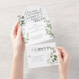 Eukalyptus Greenery Watercolor All In One Einladung