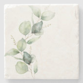 Eukalyptus Greenery Watercolor Botanical Steinuntersetzer (Vorderseite)