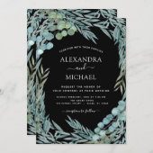 Eukalyptus Greenery Watercolor Botanische Hochzeit Einladung (Vorne/Hinten)