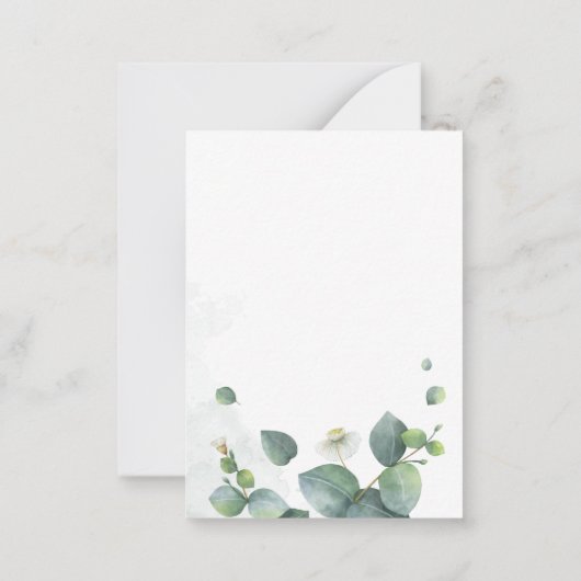 Eukalyptus Greenery Watercolor Brautparty Mitteilungskarte (Rückseite)