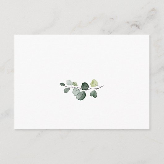 Eukalyptus Greenery Watercolor Dankeskarte (Rückseite)