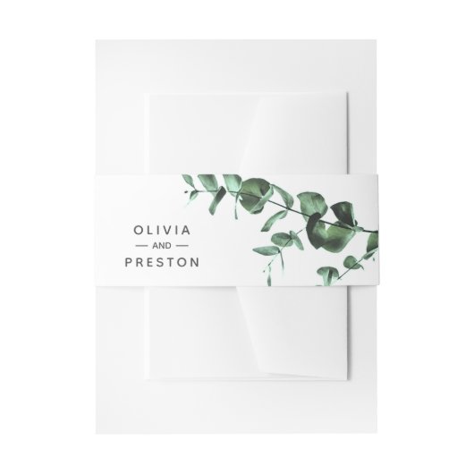 Eukalyptus Greenery Watercolor Einladungsbanderole (Vorderseite Beispiel)
