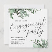 Eukalyptus Greenery Watercolor Engagement Party Einladung (Vorderseite)