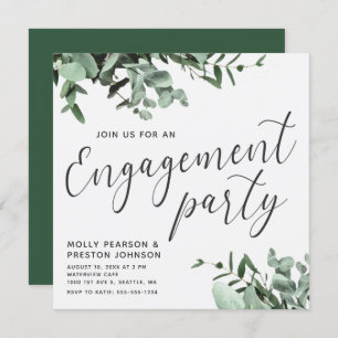 Eukalyptus Greenery Watercolor Engagement Party Einladung