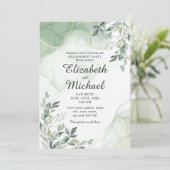 Eukalyptus Greenery Watercolor Engagement Party in Einladung (Stehend Vorderseite)