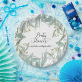 Eukalyptus Greenery Watercolor Foliage Baby Shower Pappteller (Party)