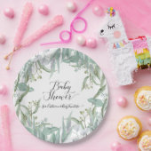 Eukalyptus Greenery Watercolor Foliage Baby Shower Pappteller (Party)