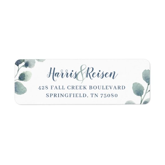 Eukalyptus Greenery Watercolor Foliage Dusty Blue (Vorne)