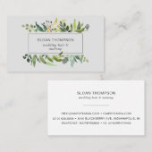 Eukalyptus Greenery Watercolor Gray Visitenkarte (Vorne/Hinten)