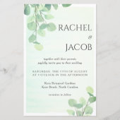 Eukalyptus Greenery Watercolor Hochzeit Einladung (Vorderseite)