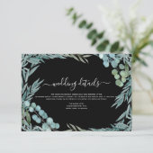Eukalyptus Greenery Watercolor Hochzeitsdetails Einladung (Stehend Vorderseite)